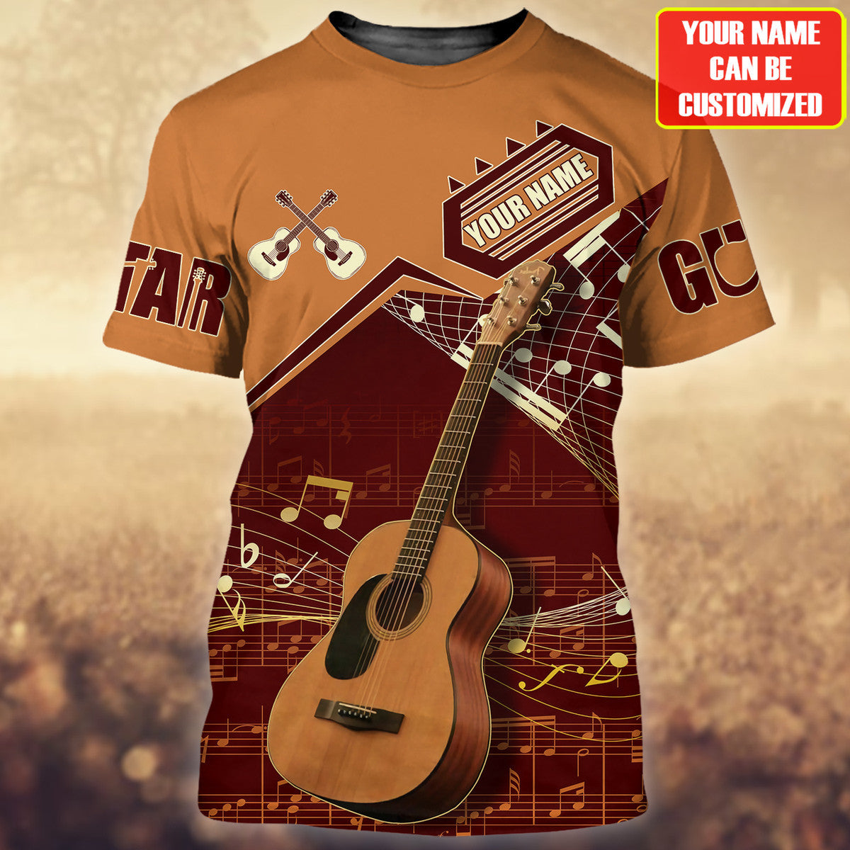Personalized Name Guitar NP6 All Over Printed Unisex Shirt