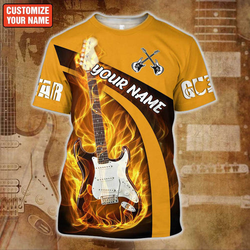 Personalized Name Electric Guitar 10 All Over Printed Unisex Shirt