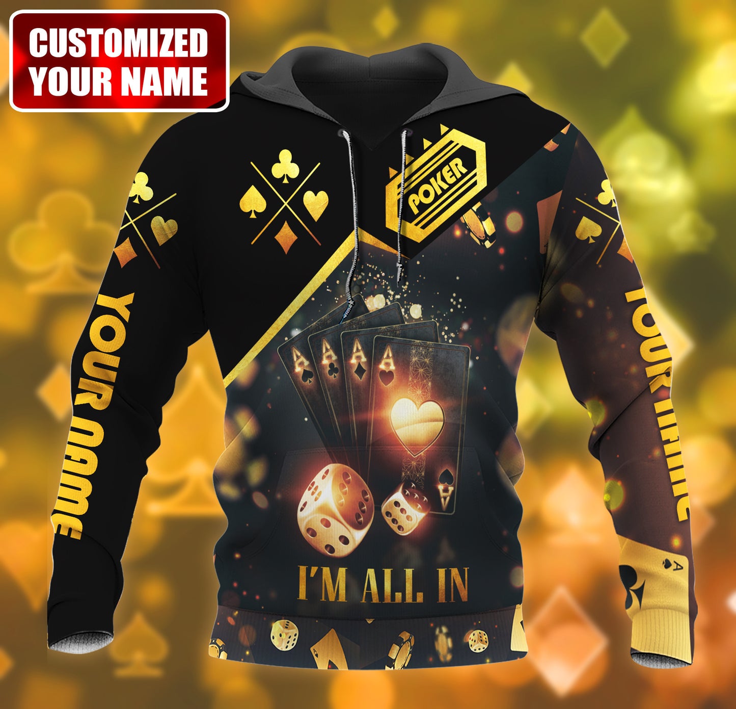 Personalized Name Poker I'm All In All Over Printed Unisex Shirt