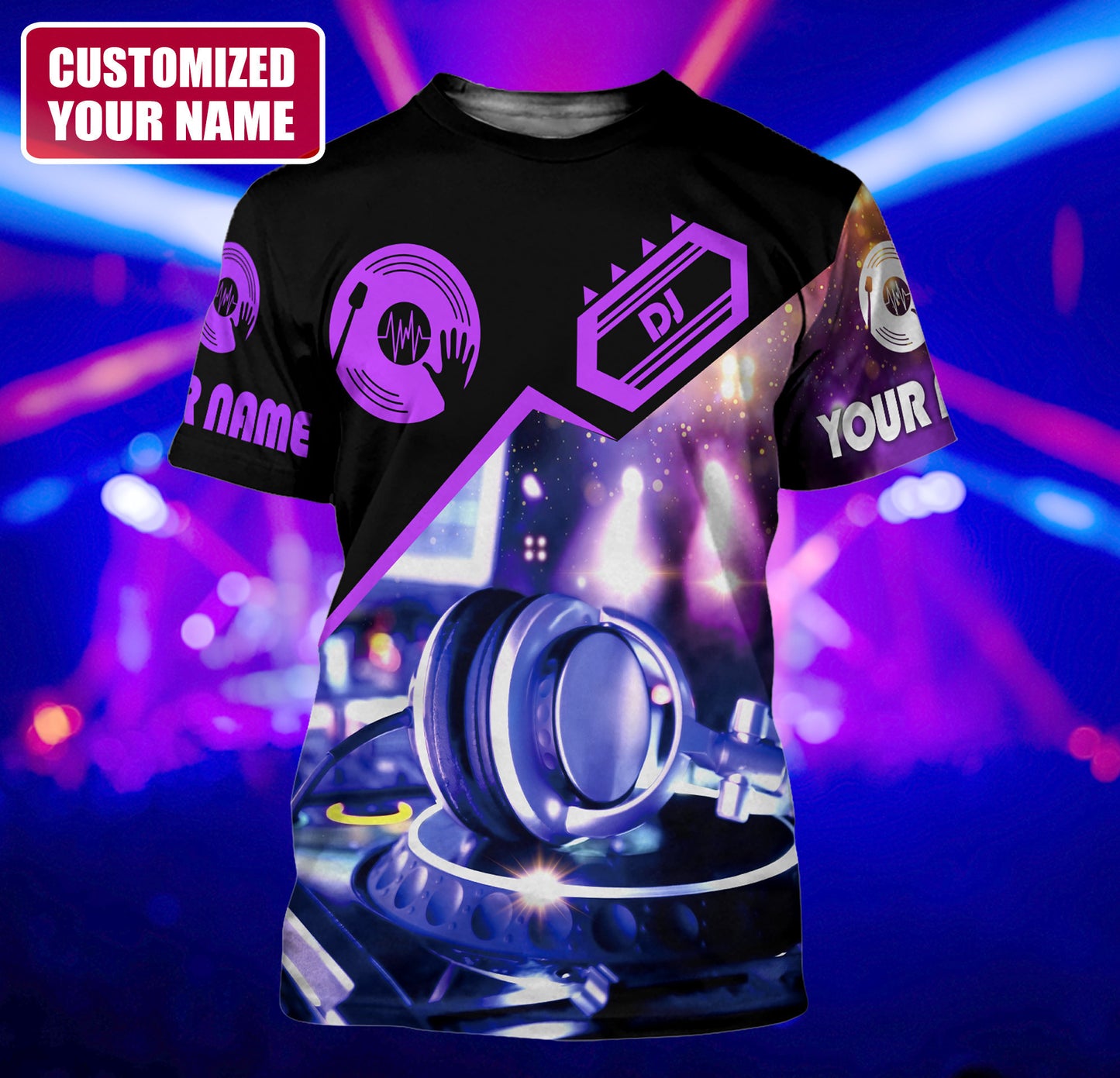 Personalized Name DJ Disc Jockey All Over Printed Unisex Shirt