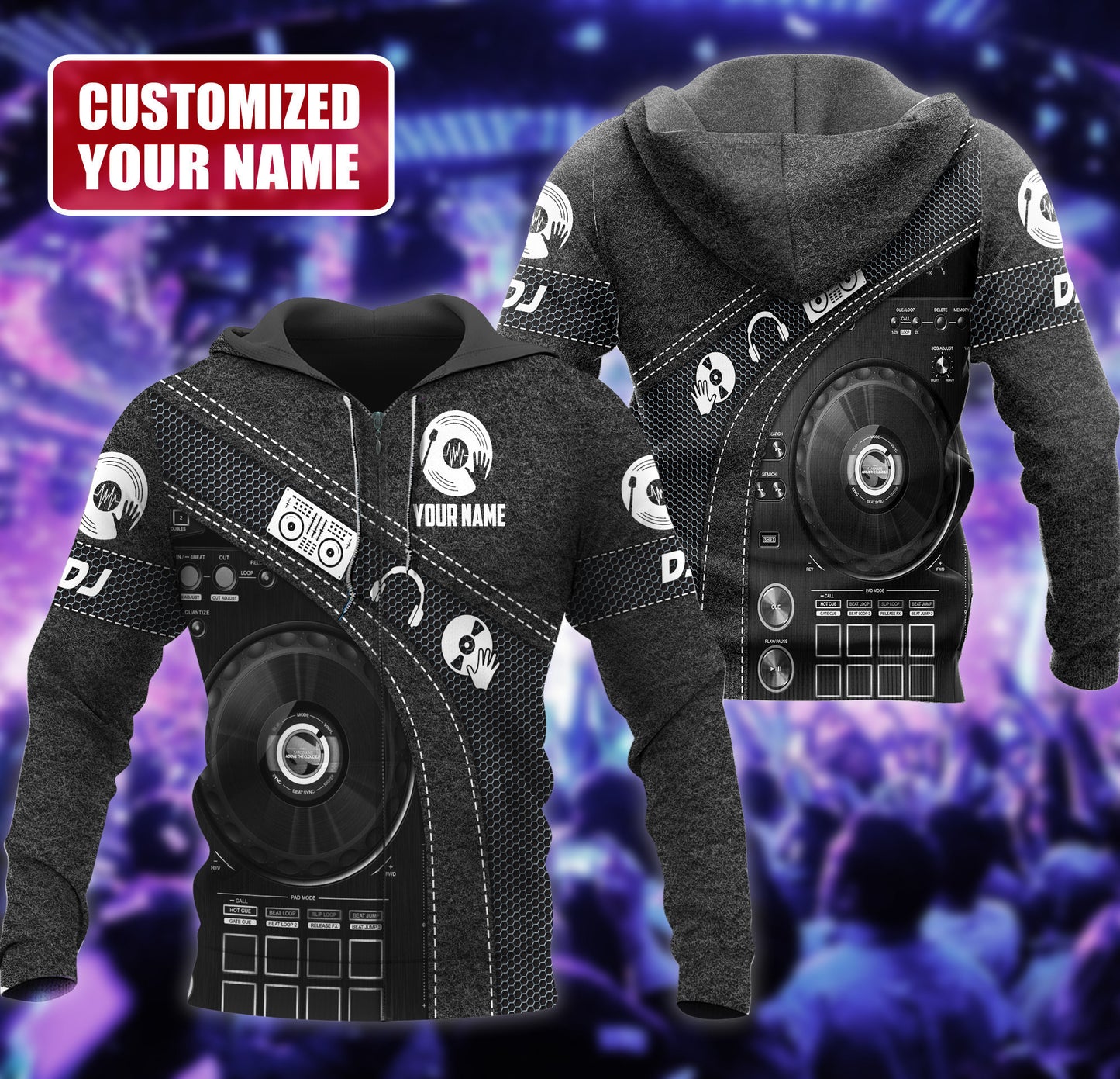 Personalized Name DJ Disc Jockey 3 All Over Printed Unisex Shirt