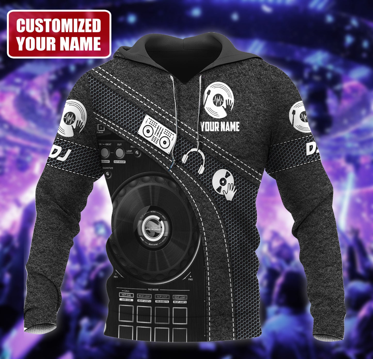 Personalized Name DJ Disc Jockey 3 All Over Printed Unisex Shirt