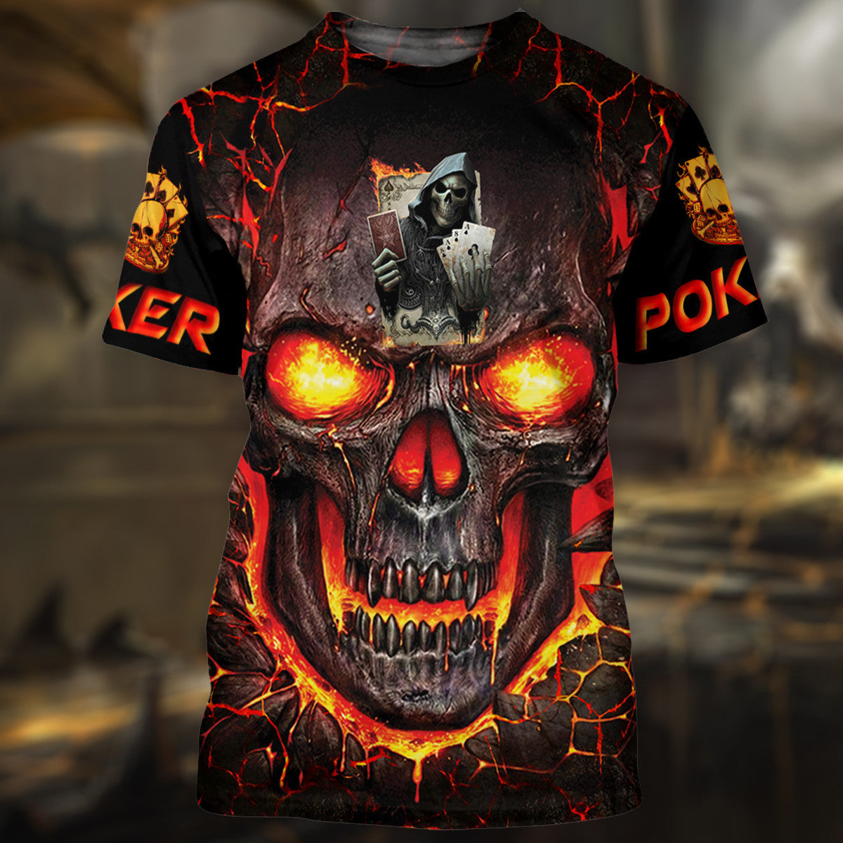 Red Skull Poker All Over Printed Unisex Shirt
