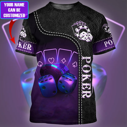 Purple Poker All Over Printed Unisex Shirt