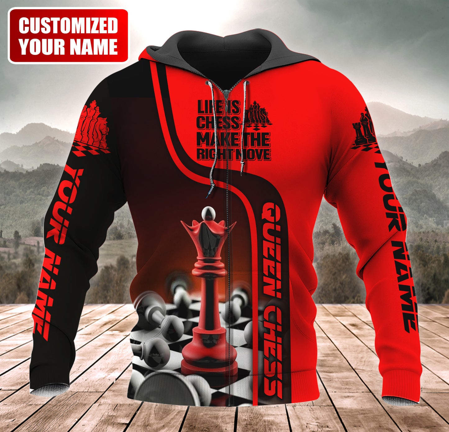 Personalized Name Queen Chess Make Your Move All Over Printed Unisex Shirt