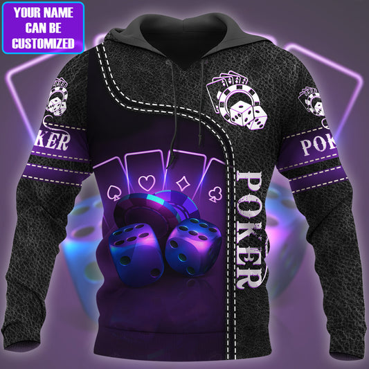 Purple Poker All Over Printed Unisex Shirt