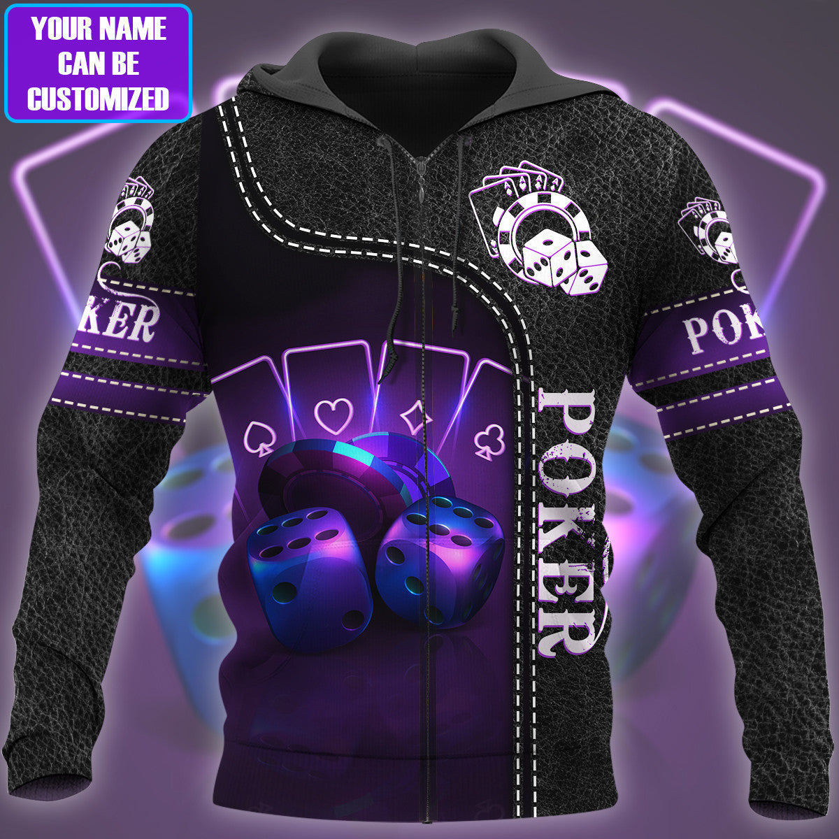 Purple Poker All Over Printed Unisex Shirt