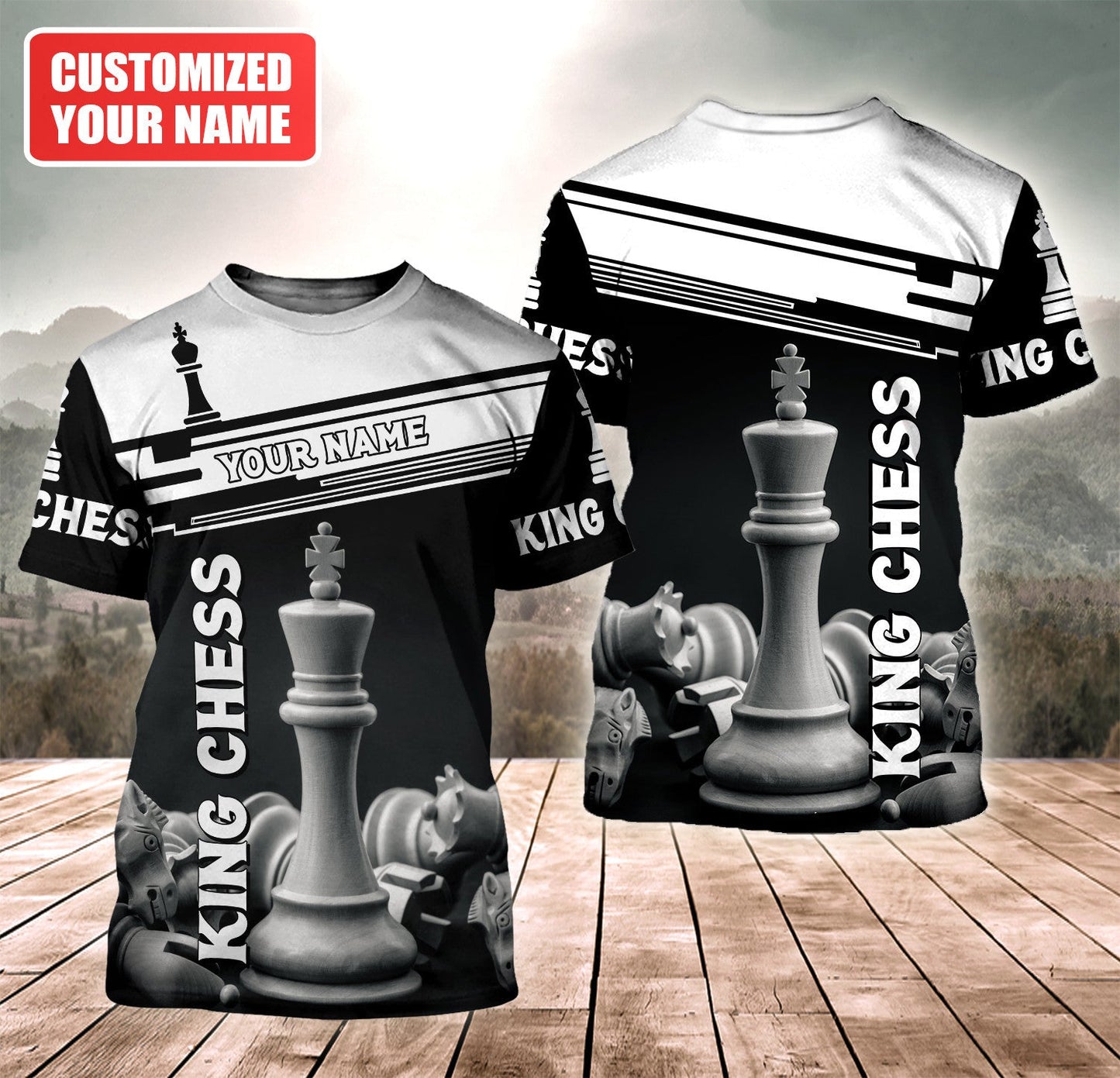 Personalized Name King Chess Q5 All Over Printed Unisex Shirt