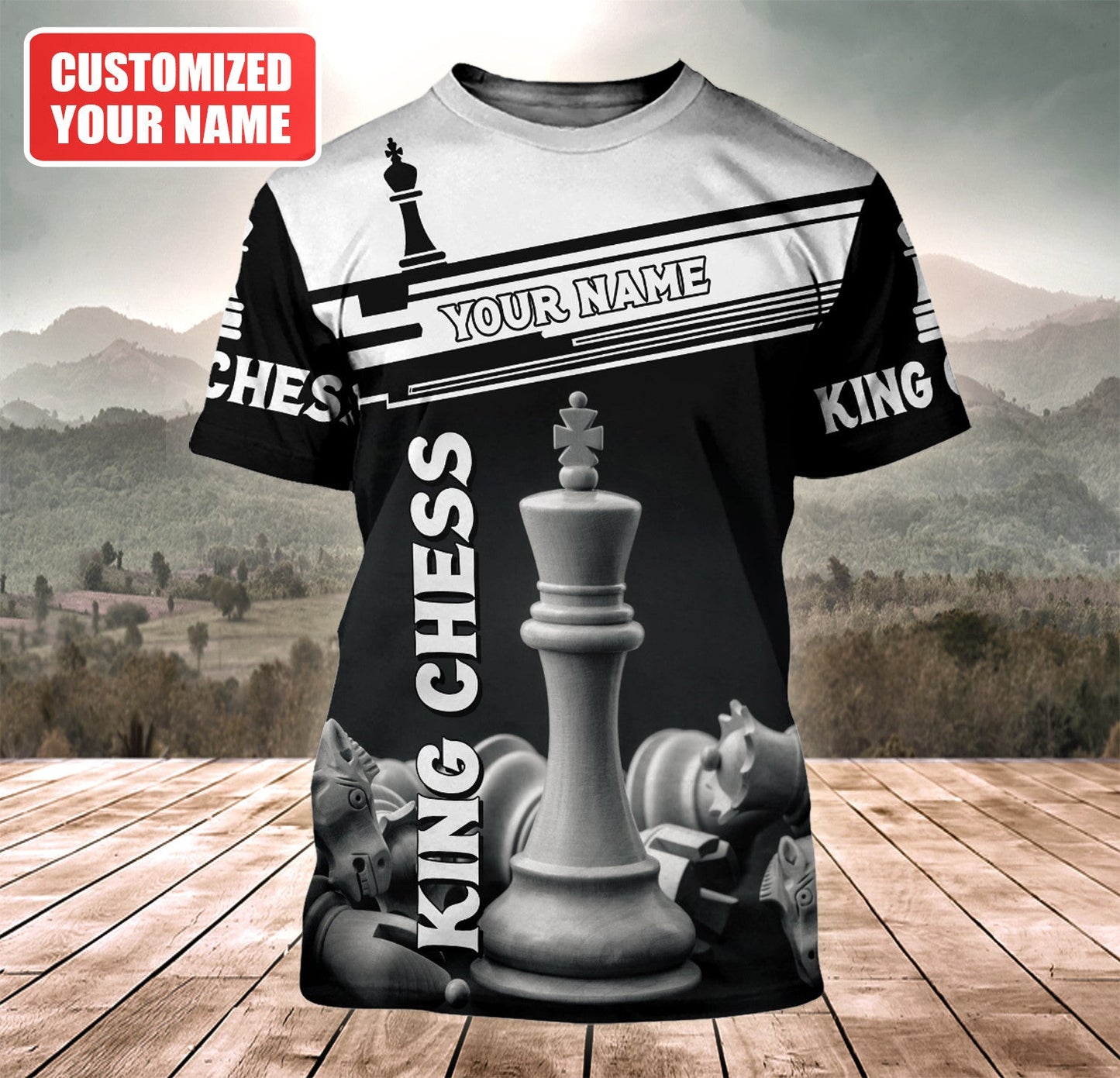 Personalized Name King Chess Q5 All Over Printed Unisex Shirt