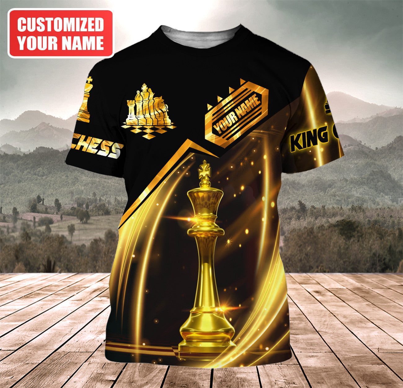 Personalized Name King Chess Luxury All Over Printed Unisex Shirt