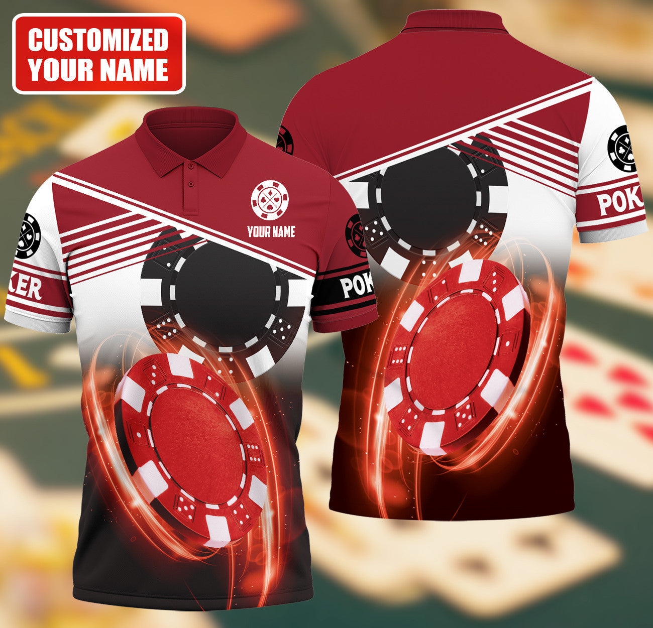 Personalized Name Poker Q14 All Over Printed Unisex Shirt