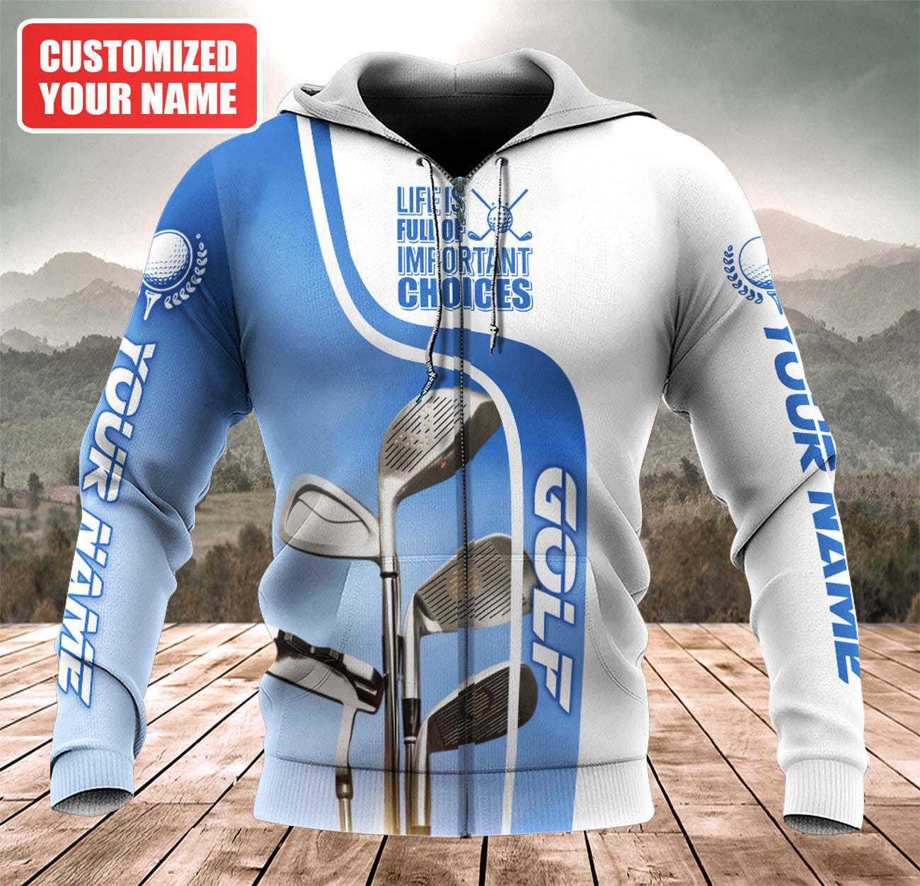 Personalized Name Golf Life Is Full Of Important Choices All Over Printed Unisex Shirt