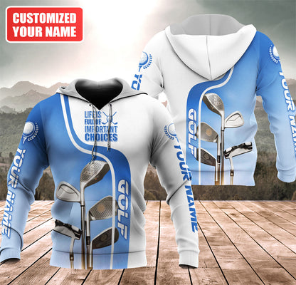 Personalized Name Golf Life Is Full Of Important Choices All Over Printed Unisex Shirt