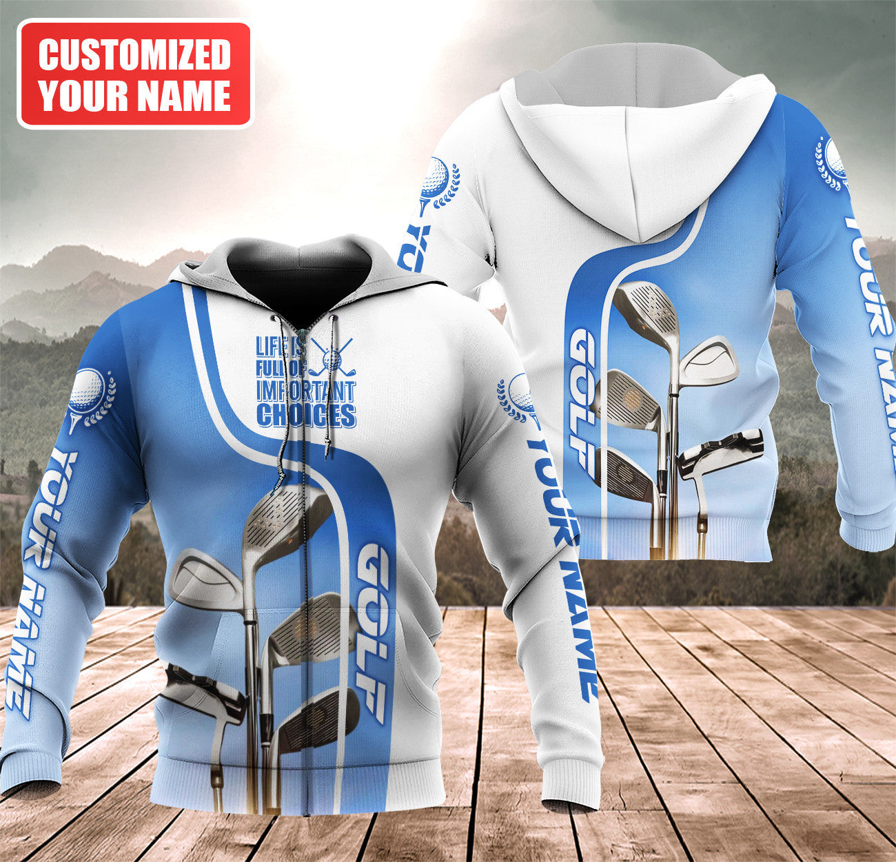 Personalized Name Golf Life Is Full Of Important Choices All Over Printed Unisex Shirt