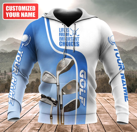 Personalized Name Golf Life Is Full Of Important Choices All Over Printed Unisex Shirt