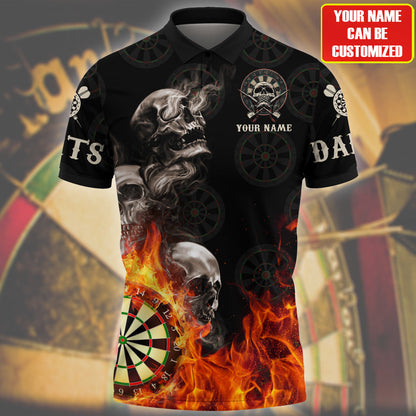 Personalized Name Darts Skull 3D Shirt